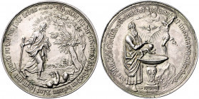 Nürnberg - Stadt Silbermedaille o.J. (v. P.H. Müller) Taufmedaille 
47,8mm 24,7g, sehr schöner zeitgenössischer Guss