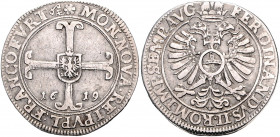 Frankfurt - Stadt 1/4 Reichstaler 1619 mit Titel Ferdinand II. J.+F. 336. 
sehr selten! ss