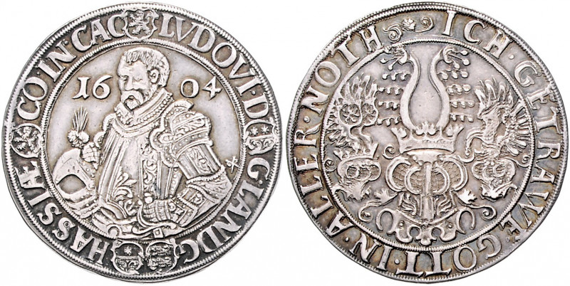 Hessen - Marburg Ludwig IV. der Ältere 1567-1604 1/2 Reichstaler 1604 Marburg Sc...