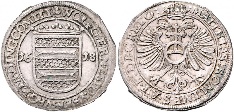 Isenburg - Büdingen Wolfgang Ernst 1596-1633 1/4 Taler 1618 Büdingen mit Titel M...