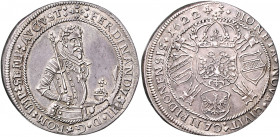 Kempten - Stadt 1/2 Taler 1622 mit Titel Ferdinand II., belorbeertes Hüftbild Kaiser Ferdinand II. im Harnisch nach rechts mit großer Halskrause und O...