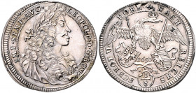 Nürnberg - Stadt 1/8 Taler 1693 (G.F. Nürnberger) mit Titulatur und Brustbild Leopold I. Kellner 302. Erl. 643. 
 vz