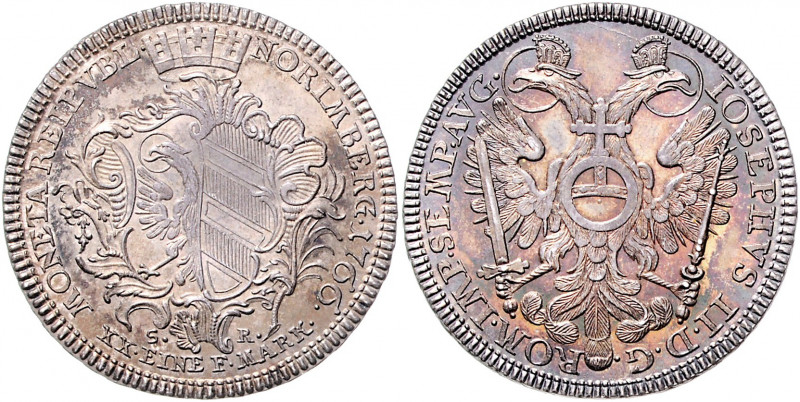 Nürnberg - Stadt 1/2 Konventionstaler 1766 S-R Nürnberg mit Titulatur Joseph II....