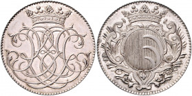 RDR - Länder - Kinsky, Grafschaft Leopold Ferdinand 1713-1760 Guldenf. Silbermedaille o.J. Slg. Mont. 2808. Doneb. 3502. 
30,9mm 11,1g, Prachtexempla...