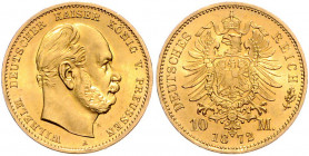 Preussen Wilhelm I. 1861-1888 10 Mark 1872 A J. 242. 
 f.st