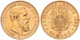 Preussen Friedrich III. 1888-1888 20 Mark 1888 A J. 248. 
 f.vz