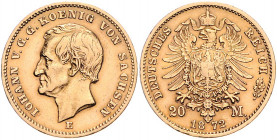 Sachsen Johann 1854-1873 20 Mark 1872 E J. 258. 
 ss
