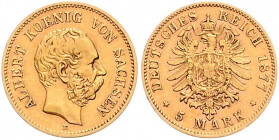 Sachsen Albert 1873-1902 5 Mark 1877 E J. 260. 
 ss