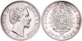 Bayern Ludwig II. 1864-1886 2 Mark 1876 D J. 41. 
 vz-st