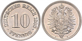 Kaiserreich Kleinmünzen 10 Pfennig 1888 A J. 4. 
 f.st