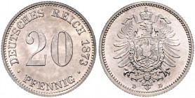 Kaiserreich Kleinmünzen 20 Pfennig 1873 D J. 5. 
 st-