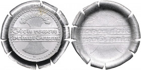 Weimarer Republik 50 Pfennig o.J. G Abschlag bzw. Fehlprägung des Rückseitenstempels, Rückseite vergrößert incus sichtbar. Aluminium mit Riffelrand J....