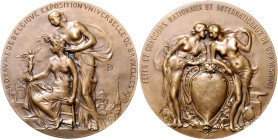 Belgien - Brüssel Bronzemedaille 1910 (v. P. Dubois) auf die Internationale Ausstellung 
70,5mm 129,6g vz