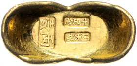 China Republik 1911-1949 Gold Tael o.J. Schuhförmig Drei chinesische Punzen 
37,36g st