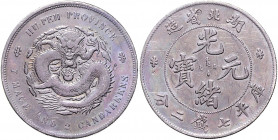 China - Hupeh Kuang Hsü 1874-1908 Dollar o.J. (1895-1907) Wuchang Imperial Dragon Type KM Y127. Dav. 166. 
kräftige dunkle Patina ss