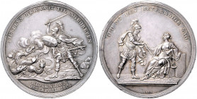 Dänemark Christian VII. 1766-1808 Silbermedaille 1801 (v. Loos) auf den Angriff auf Kopenhagen Sommer A 81. Slg. Jul. 983. Bergsoe 32. 
39,1mm 18,9g ...
