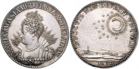 Frankreich Louis XIII. 1610-1643 Silbermedaille 1631 (v. Pierre Regnier) auf seine Mutter Maria de' Medici 
43,0mm 24,3g vz
