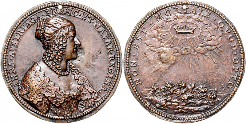 Frankreich Louis XIII. 1610-1643 Bronzegussmedaille o.J. (1642 v. Jean Damard, g...