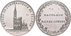 Frankreich Napoléon I. 1804-1815 Silbermedaille 1810 auf die Ankunft Marie Louises in Frankreich Slg. Jul. 2260. 
kl.Sf., 32,3mm 12,9g vz+
