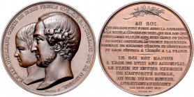 Frankreich Louis Philippe I. 1830-1848 Bronzemedaille 1842 (v. Borrel) auf seinen Enkel Louis Philippe Albert d’Orléans, comte de Paris, i.Rd: CUIVRE ...