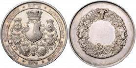 Frankreich - Metz Silbermedaille 1876 (v. A. Bellevoye) Prämie der Landwirtschaftsausstellung, mit leerem Gravurfeld, i.Rd: ARGENT 
50,7mm 60,4g, fei...