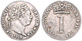 Großbritannien George III. 1760-1820 1 Penny 1818 Silber KM 668. 
 ss-vz