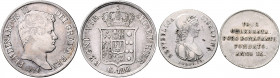 Italien Ferdinand II. 1830-1859 Lot von 2 Stücken: Neapel und Sizilien, 120 Grana 1836 (Dav. 173) und Cisalpine Republik, 30 Soldi 1801 auf den Friede...