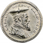 Italien - Genua Einseitige Zinkmedaille o.J. Charles de Bourbon, duc de Vendôme (1489-1537), ab 1507 Statthalter über Genua 
56,1mm 40,6g vz