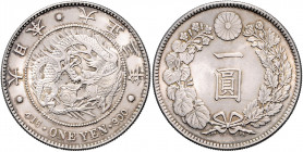 Japan Yoshihito 1912-1926 1 Yen 1914 Jahr 3 KM Y 38. 
 vz+/vz-st