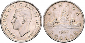 Kanada George VI. 1936-1952 1 Dollar 1947 Blunt 7 KM 37. 
 ss-vz