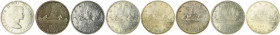Kanada Elisabeth II. Lot von 7 Stücken: 1 Dollar 1959, 1960, 1961, 1962, 1963, 1965 und 1966 KM 54 + 64.1. 
meist ss-vz und etwas besser
