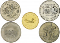 Kanada Elisabeth II. Lot von 32 Stücken: 1 Dollar 1968 bis 1995 KM 76.1- 258. 
 ss-vz bis PL