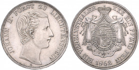 Liechtenstein Johann II. 1858-1929 Vereinstaler o.J. A Kahnt 281. Dav. 215. Divo 87. Thun 468. 
winz.Kr. vz+