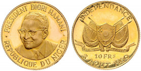 Niger Republik 10 Francs 1960 KM 1. 
 vz-st