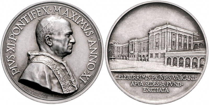 Vatikan Pius XI. 1922-1939 Silbermedaille o.J. AN XI (v. Mistruzzi) auf die neue...