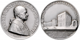 Vatikan Pius XI. 1922-1939 Silbermedaille o.J. mattiert AN XVII (v. Mistruzzi) auf die Päpstliche Lateranuniversität (Athenaeum Lateranense) Bartolott...