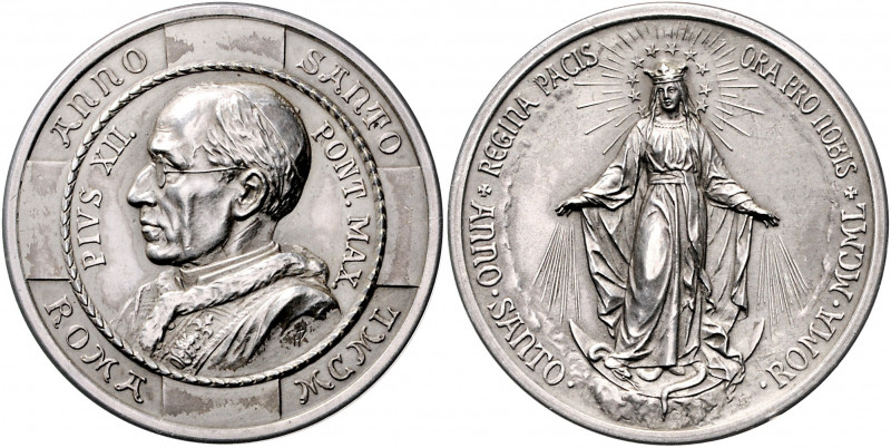 Vatikan Pius XII. 1939-1958 Silbermedaille 1950 (v. HK) auf das Heilige Jahr 
4...