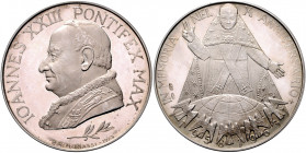 Vatikan Johannes XXIII. 1958-1963 Silbermedaille o.J. (v. Monassi, 1973) auf seinen 10. Todestag, mit Punzen 925 
44,0mm 39,9g PP