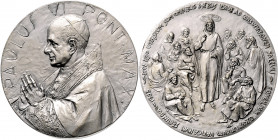 Vatikan Paul VI. 1963-1978 Lot von 3 Stücken: Silbermedaille 1963 / AN I (v. Giampaoli) auf seine Krönung, mit Punzen: AR 986 (44,0mm 37,6g), Silberme...