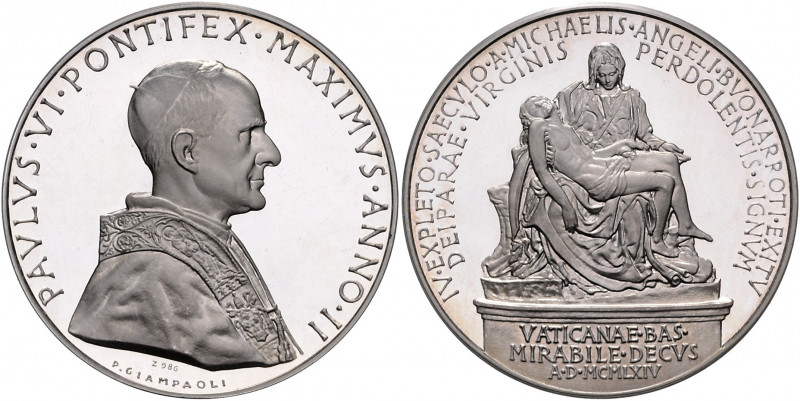 Vatikan Paul VI. 1963-1978 Lot von 2 Stücken: Silber- und Bronzemedaille AN II (...