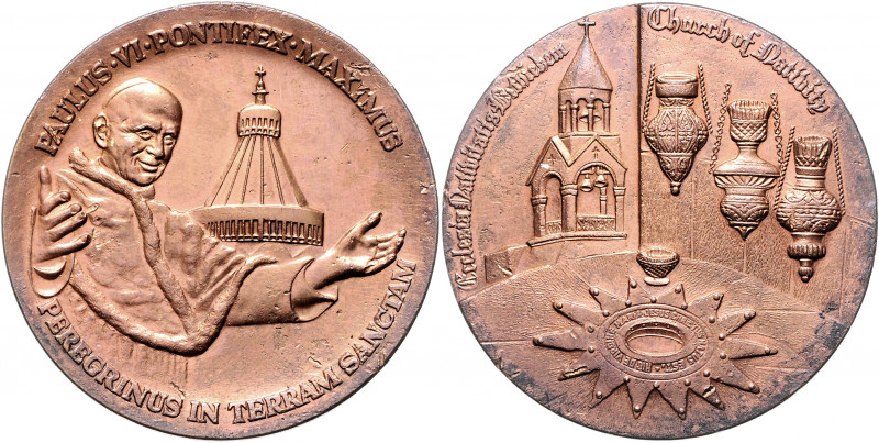 Vatikan Paul VI. 1963-1978 Lot von 3 Stücken: Kupfer- und helle Bronzemedaille o...