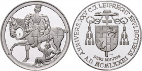 Vatikan Paul VI. 1963-1978 Silbermedaille 1973 (unsign.) auf das 25-jährige Jubiläum der Bischofsweihe von C.J. Leiprecht, Bischof in Rottenburg, mit ...