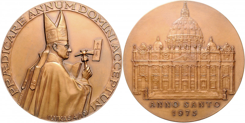 Vatikan Paul VI. 1963-1978 Bronzemedaille 1975 (v. Bodlak) auf das Heilige Jahr ...