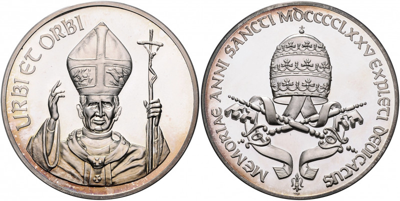 Vatikan Paul VI. 1963-1978 Silbermedaille 1975 (unsign.) URBI ET ORBI, mit Punze...