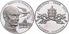 Vatikan Paul VI. 1963-1978 Silbermedaille 1975 (unsign.) auf das Heilige Jahr, mit Punze 999,9 
50,3mm 49,8g PP