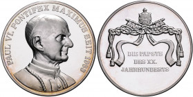 Vatikan Paul VI. 1963-1978 Silbermedaille o.J. (unsign.) aus der Serie 'Die Päpste des XX. Jahrhunderts' 
50,3mm 48,9g PP