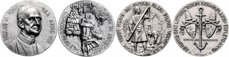 Vatikan Paul VI. 1963-1978 Lot von 6 silbernen Kunstmedaillen: 1964 (v. Lorioli/...