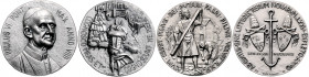 Vatikan Paul VI. 1963-1978 Lot von 6 silbernen Kunstmedaillen: 1964 (v. Lorioli/Pirrone) auf seine Pilgerfahrt ins Heilige Land, mit Punze 800 (st, ma...