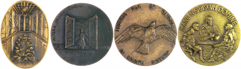 Vatikan Paul VI. 1963-1978 Lot von 4 Bronze-Kunstmedaillen: 1963 (v. Senesi) auf...