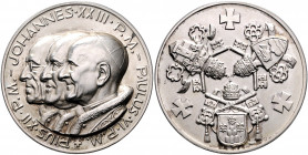 Vatikan Paul VI. 1963-1978 Silbermedaille o.J. (unsign.) auf sein Pontifikat und das seiner Vorgänger Pius XII. und Johannes XXIII., mit Punze 1000 
...